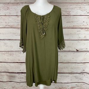 NAÏF Army Green Boho Dress L
